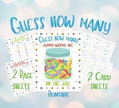 guess how many gummy worms are in the jar? printable worksheet