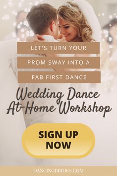 a flyer for a wedding dance at home workshop