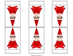 the elf has four different faces and is wearing a red hat with his eyes closed