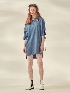 Composition : cotton 100%Color : BLUECountry of Origin : KOREA Spring Cotton Mini Dress, Chic Blue Chambray Denim Dress, Denim Blue Long Sleeve Cotton Mini Dress, Washed Blue Mini Denim Dress For Day Out, Chic Spring Mini Denim Dress, Trendy Knee-length Cotton Mini Dress, Spring Washed Blue Denim Mini Dress, Spring Chambray Denim Dress, Trendy Chambray Denim Dress For Spring