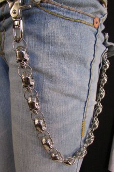 Skull wallet chain biker style #eBay #eBayStore #eBaySeller #Biker #Silver #Men #Wallet #Unbranded #Unknown #Metal #Chain #Walletchain #KeyWallet Jeans Chain, Skull Wallet, Wallet Chains, Pant Chains, Unique Wallets, Biker Jewelry, Skull Clothing, Gold Chains For Men, Metal Keychain