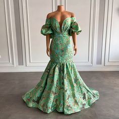 Arrival Long Evening Dresses 2023 Mermaid Style Off The Shoulder Mint Green Dubai Women Formal P on Luulla Evening Dresses 2022, Nigeria Dress, Evening Dresses 2023, Dubai Women, Elegant Evening Dresses, African Wedding Attire, Long Evening Dresses, Lace Gown Styles, Best Prom Dresses