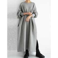 Season:Winter,Fall; Fabric:Polyester; Sleeve Length:Long Sleeve; Look After Me:Machine wash; Gender:Women's; Style:Daily,Basic,Active; Elasticity:Micro-elastic; Occasion:Going out,Holiday,Vacation,Weekend,Outdoor; Fit Type:Loose Fit; Dresses Type:Sweatshirt Dress,Casual Dress; Pattern:Pure Color; Design:Design; Neckline:Crew Neck; Front page:FF; Listing Date:10/31/2023; Production mode:Y-Back Suspender; Bust:; Length:; Shoulder Width:; Sleeve:; Waist:; Fit US Size:; Fit UK Size:; Fit EU Size:; D Solid Midi Dress, Sundress Casual, Pullover Mode, Trendy Winter, Dress Sleeve Styles, Round Neck Sweatshirts, Cotton Pullover, Long Sleeve Midi, Long Sleeve Midi Dress