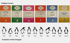 the evolution of penguin book covers from 1950 to present in an ad for penguin books