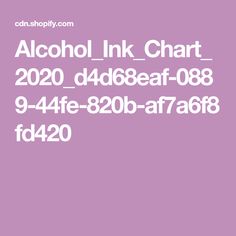 the words alcohol ink chart in white on a purple background