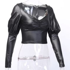 Material: Polyester Decoration: NONE Pattern Type: Solid Sleeve Length(cm): Full Sleeve Style: REGULAR Model Number: 90575P Fabric Type: Broadcloth Collar: Square Collar Clothing Length: Short Style: Sexy & Club color: Black, style: Fashion,Sexy,Elegant Season: Autumn,Winter Elastic: Hight Fitted V-neck Blouse For Club, Solid Ruched Tops For Night Out, Fitted Ruched Tops For Fall, Fitted Fall Tops For Club, Fitted Tops For Fall Club Outings, Fitted Tops For Club In Fall, Fitted Puff Sleeve Blouse For Fall, Fall Long Sleeve Club Tops, Long Sleeve Tops For Club In Fall