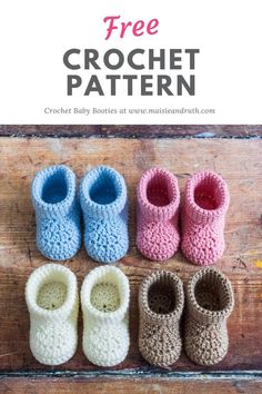 Crochet Baby Booties Free Pattern Crochet Ladies Slippers Free Pattern, Crochet Gift For Newborn, Crochet Baby Boy Booties Free Pattern, Bootie Crochet Pattern Free, Booties Crochet Free Pattern, Simple Crochet Baby Booties Free Pattern, Baby Crochet Shoes Free Pattern, Crocheted Baby Booties Free Pattern, Free Crochet Pattern For Baby Booties