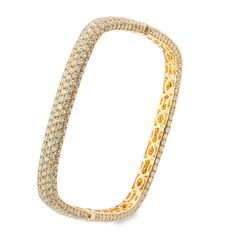 This 18K Yellow Gold Diamond Square Bangle Bracelet features stunning 18K yellow gold alongside round brilliant cut Diamonds for an inspired look that leaves a lasting impression. Square Bangles Gold, Square Bangles, Square Diamond, Diamond Bangle, Diamond Jewellery, Round Brilliant Cut Diamond, Gold Bangles, Bangle Bracelet, Round Brilliant