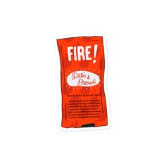 a bag of fire sticker on a white background