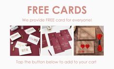 some red and blue cards are next to each other with the words, we provide free card for everyone