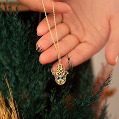 Hand of Fatima With Birthstones Necklace - Hamsa Necklace - Layered Protection Necklace - 925 Sterling Silver Necklace - Yoga Necklace - Hamsa Jewelry - Meaningful Necklace -Gold Jewelry THE HAND OF HAMSA The Hamsa Hand is an ancient Middle Eastern amulet symbolizing the Hand of God. In all faiths it is a protective sign. It brings its owner happiness, luck, health, and good fortune. How To Order : 1- Make your selections primary color and Birthstone. 2- Make your selection size of your chain. 3 Birthstones Necklace, Hand Of Hamsa, Birthstone Necklace Mothers, Hamsa Jewelry, Meaningful Necklace, Yoga Necklace, Chakra Yoga, Hamsa Necklace, Necklace Layered