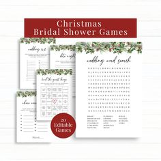 three christmas bridal shower games with holly garlands