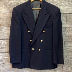 Vintage Givenchy Sport Coat- Navy, Men’s, No Size- See Details *** I Believe This To Fit Similar To A 42 Short*** Measurements: Pit To Pit 21” Sleeve Length 24.5” Length From Top Of Collar To Botton Hem 30.75” Navy Formal Uniform Outerwear, Givenchy Suit, Vintage Givenchy, Sport Coats, Sport Coat, Mens Suits, Blazer Suit, Givenchy, Product Description