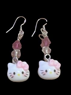 Beautiful minimalist kitty pink earrings ready back to school Sanrio Jewelry, Blue Lemonade, Hello Kitty Earrings, Bday List, Earrings Aesthetic, Shop Till You Drop, Jewelry Accessories Ideas, Gorgeous Clothes, Bracelet Ideas