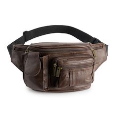 Go hands-free in style with this AmeriLeather leather fanny pack. How do you accessorize? Check out our ACCESSORIES GUIDE for essential tips to elevate your style with must-have accessories.DETAILS 8.25"L x 3"W x 5"H Strap length: up to 50" from end to end Zipper closure Interior: 1 zip pocket, 1 pen holder Exterior: 6 zip pockets Water repellentCONSTRUCTION & CARE Exterior: leather Lining: polyester Wipe clean Imported Size: One Size. Color: Brown. Gender: female. Age Group: adult. Accessories Guide, Mysterious Man, Foreign Film, Leather Fanny Pack, Pen Holder, Satchel Bags, Hands Free, Handbag Accessories, Fanny Pack