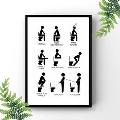 a black and white poster with instructions on how to use the toilet in different ways