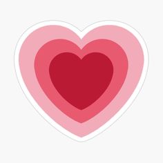 two hearts in pink and red sticker