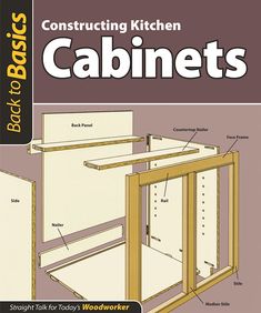 the basic guide to constructing kitchen cabinets by woodworker, including instructions and pictures