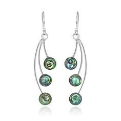 PRICES MAY VARY. Material: Sterling Silver | Trademark: Stamped 925 Stone: Abalone Shell | Color: Green-Tones | Finish: Shiny, Polished | Style: Fashion, Circle Design Measurements: 12 mm (0.47 in) wide x 50 mm (1.97 in) long (including hook) Earring Type: Pierced Dangle Earings | Closure: Fish Hooks | Weight: 2.5 grams Item comes with original AERAVIDA jewelry packaging card. Perfect for gift giving to someone special or keep for yourself! Artisan Goong designed these distinctive dangle fish ho Sterling Silver Pearl Dangle Earrings, Sterling Silver Drop Pearl Earrings With Lever Back, Silver Dangle Pearl Earrings With French Hook, Green French Hook Earrings, Packaging Card, Polished Style, Shell Color, Fish Hooks, Earring For Women