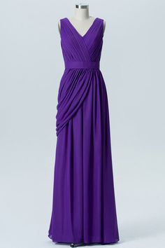 a purple bridesmaid dress on a mannequin