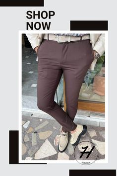 Escape the ordinary! Our slim fit pants are designed to make you look and feel incredible. Shop slim fit men's pants at Hollomen.com Slim Fit Pants Men, Slim Fit Suit Men, Brown Trousers, Escape The Ordinary, Slim Fit Suits, Slim Fit Suit, Brown Pants, Men's Pants, Slim Fit Pants