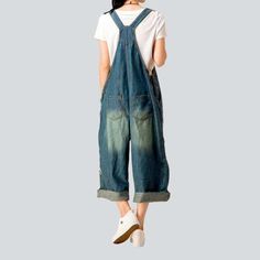 Make a statement in our 2023 Spring-Summer Collection baggy embroidered women's denim jumpsuit a perfect blend of edgy flair and millennium Y2K vibes!Why You'll Fall In LoveThis timeless and chic jumpsuit is tailored to silhouette and flatter your silhouette. making it the perfect addition to your wardrobe. Its loose. comfortable fit type and vibrant. polished finish make it the ideal choice for any occasion. Plus. its printed prints and suspenders with buttoned closure add a unique touch of sty Summer Wide-leg Relaxed Fit Jumpsuits And Rompers, Summer Wide Leg Jumpsuits And Rompers With Relaxed Fit, Medium Wash Wide Leg Jumpsuit With Pockets, Wide Leg Medium Wash Jumpsuit With Pockets, Non-stretch Wide Leg Denim Jumpsuit, Non-stretch Cotton Wide Leg Jumpsuits And Rompers, Dark Wash Wide Leg Cotton Overalls, Relaxed Fit Washed Jumpsuit Overall, Casual Relaxed Fit Overalls