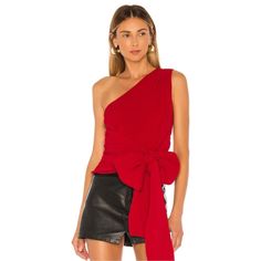 Nwt Nbd X Revolve Lori Blouse One Shoulder Dramatic Bow Tie Detailing Side Hidden Zipper Nwt Women’s Small Inventory: Bow Tie Top, Wrap Crop Tops, Summer Crop Tops, Embellished Top, Asymmetrical Tops, Women's Flats, Crop Top Blouse, Crop Blouse, Tie Top