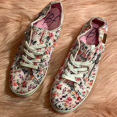 Nwot- Blowfish Floral Printed Sneakers In A Size 10! Only Tried On Never Worn Out Of The House! Pink Floral Print Sneakers For Summer, Pink Floral Print Sneakers With Round Toe, Pink Lace-up Sneakers With Floral Print, Pink Floral Print Lace-up Sneakers, Fun Lace-up Sneakers For Spring, Fun Lace-up Spring Sneakers, Pink Floral Print Slip-on Sneakers, Spring Lace-up Fun Sneakers, Pink Sneakers With Speckled Midsole For Summer