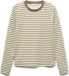 Stretch Striped Tops For Work, Striped Stretch Tops For Work, Casual Beige Elastane Tops, Chic Striped Top For Layering, Stripe Long Sleeve, Long Sleeve Striped Top, Striped Long Sleeve, Long Sleeve Top, Mango