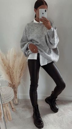 Look Legging, Outfit Chic, Legging Outfits, Looks Street Style, Ținută Casual, Modieuze Outfits, Looks Chic