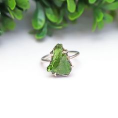 "Welcome To \" GemRawJewels \" Product Type - Rough Ring Gemstone - Chrome Diopside Shape - Organic Shape Cut - Rough Raw Metal - 925 Sterling Silver Weight - 3.56 Gram  More information about our shop: * We have been working since for 15 years, but new to etsy. * You will receive a Ring like the one in the pictures * We are specialist in handmade Jewelry based from Jaipur India. * We make any kind of jewelry such as: Engagement Ring, Wedding Ring, Personalized and Spinner Band Ring, Pendant Necklace, Earrings Etc. * We love to make custom based jewelry. * All jewelry is 925 Stamped * Our Jewelry are made of 925 Sterling Silver(Tested) Customization Option * Over 100+ other gemstones available in store * We accept all type custom order and wholesale order * All types of metal available - c Green Gemstone Sterling Silver Birthstone Ring, Green Crystal Birthstone Ring In Sterling Silver, Green Tourmaline Jewelry For Promise Ring, Green Tourmaline Ring As A Gift, Green Tourmaline Rings As A Gift, Green Tourmaline Rings For Gift, Green Tourmaline Rings As Gift, Tourmaline Emerald Ring For Gift, Rough Ring