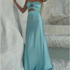 Turquoise Blue Prom Dress, Prom Dresses Aqua, Hntr The Label Gaia Dress, Aqua Formal Dress, Light Teal Prom Dresses, Prom 2025 Dresses, Hntr The Label Dress, Aquamarine Prom Dress, Teal Dress Prom