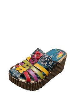 Experience ultimate comfort and style with our Calixa Women's Summer Leather Clogs by USS Shoes. Made with genuine leather and a hand-painted design, these slippers offer the perfect fit with a polyurethane insole. Perfect for summer and autumn, these clogs are a must-have for any fashion-forward woman. Platform Slip-on Clogs For Vacation, Vacation Platform Slip-on Clogs, Comfortable Beach Platform Clogs, Summer Closed Toe Platform Slippers With Leather Footbed, Hand Painted Sandals For Summer, Leather Round Toe Platform Slippers For Beach, Leather Closed Toe Platform Slippers For Beach, Summer Platform Slippers With Rubber Sole And Round Toe, Summer Platform Slippers With Rubber Sole