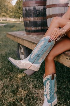 These cowboy boots run more true to size. These boots will have a slimmer fitting calf. Calf Width- 12 Inches Heel Height- 3 Inches Cheap Cowgirl Boots, Blue Cowgirl Boots, 12 Inch Heels, Blue Cowboy Boots, Cute Cowgirl Boots, Western Boots Outfit, Short Cowboy Boots, Cowgirl Boots Outfit, Western Shoes