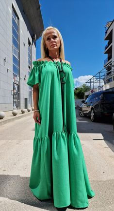 GREEN Maxi Dress Extravagant Long Dress Party Dress - Etsy Dress Extravagant, Avant Garde Dresses, Green Maxi Dress, Green Maxi, Design Dresses, African Design Dresses, Maxi Dress Green, Dress Boho, Party Dress Long