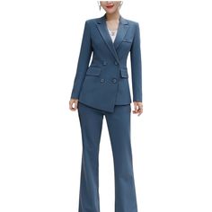 Make A Statement At Work Or Play With This Stylish Blazer. It’s So Versatile You Could Wear It To A Board Meeting Or A Coffee Date. Double-Breasted Design Two Front Pockets Button Closures Navy Color Fully Lined Long Sleeves Tailored Fit Notched Lapel Chest Pocket High-Quality Fabric Features: Double-Breasted Fully Lined Tailored Fit Size: Womens M Condition: New With Tags Item Is New, Unused, And Still Has Original Tags Attached. Blue Suits With Buttons For Fall, Blue Double-breasted Suit, Blue Long Sleeve Suit With Buttons, Fitted Light Blue Office Blazer, Single Breasted Blue Suits For Fall, Single-breasted Blue Suit For Fall, Fall Single Breasted Blue Suits, Fall Single-breasted Blue Suit, Blue Long Sleeve Suits For Fall