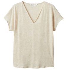 This Stylish Short Sleeve T-Shirt From Mango Is Made From 100% Linen Fabric, Perfect For Warm Weather. The Regular Fit, V-Neck, And Short Sleeves Make It A Versatile Addition To Your Wardrobe. The Lightweight And Semi-Sheer Design Add To Its Appeal. New With Tags And In Excellent Condition! Measurements: Bust Size: 45.67 Inches Top Length: 26 Inches Machine Wash Basic V-neck Summer Shirt, Basic V-neck Top For Summer, Mango Cream, Linen Short Sleeve, Mango Tops, Linen Short, White Crop Top, Polo Dress, Henley Shirts