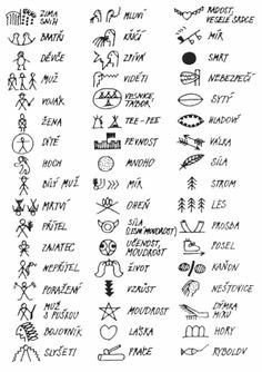 an image of different symbols in black and white on a sheet of paper with the words,