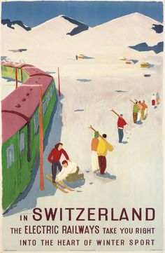 an advertisement for the electric railway in switzerland