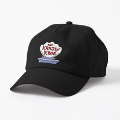 Features -The relaxed polo-style cap that isn't just for dads anymore -Unstructured, medium-to-high-profile crown with slightly curved bill -Buckle closure for adjustable fit -100 cotton in all colors except beige (81/19 cotton/rayon), fabric weight 7 oz. / 240 gsm -Five-panel design with double-wide front panel for seamless printing -Printed in, and shipped from, the USA -Sized for ages 13+ -Spot clean with damp cloth. The Krusty Krab Logo Classic T-Shirt The Krusty Krab, Krusty Krab, Polo Style, Spongebob Squarepants, Caps For Sale, Double Wide, Rayon Fabric, Cap Design, Dad Hat