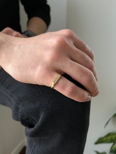 This bar ring is made of 14k Solid Real Gold. It's block front shape is rectangular hexagon. You can wear on your pinky or other fingers, looks very cool on man hand. We can produce it in 14K Yellow Gold, 14k White Gold, 14k Rose Gold. Please choose from options list. This signet ring is engravable and engraving is free. We can engrave on it letter, number, shape or date, please add your engraving request to ''Personalization'' section. You can choose font style from the pictures. Flat bar front 14k Gold Octagon Rings With Polished Finish, Modern Gold Signet Ring With Rectangular Stone, Octagon Gold Rings With Polished Finish, Gold Octagon Ring With Polished Finish, 14k Gold Octagon Signet Ring Gift, Classic Gold Octagon Signet Ring, Modern Octagon Signet Ring For Gift, Modern Octagon Shaped Signet Ring As A Gift, Modern Octagon Signet Ring As Gift