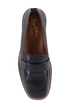 Smooth leather elevates a chic and sophisticated loafer that will give any look a classic finishing touch. Leather upper and lining/synthetic sole Imported Chic Business Slip-ons With Leather Footbed, Chic Slip-on Tassel Loafers For Work, Chic Business Slip-ons With Rubber Sole, Office Slip-on Tassel Loafers With Textured Sole, Office Tassel Loafers With Leather Footbed And Round Toe, Office Tassel Loafers With Leather Footbed, Chic Slip-on Loafers With Leather Lining, Wingtip Slip-ons With Leather Lining For Work, Almond Toe Tassel Loafers With Stitched Sole For Office