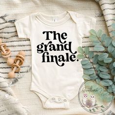 The Grand Finale Onesie® Baby Onesie® Pregnancy - Etsy Grand Finale Pregnancy Announcement, Baby Svg, Baby Reveal, Gender Neutral Baby, Unisex Baby, Pregnancy Announcement, Baby Bodysuit, Onesies, Baby Onesies