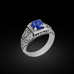 925 Lapis Hades ring,  Hades signet ring, Pluto ring, Astrology alphabet Hades ring, Planet ring, Zodiac symbol of planet, Lapis silver ring Material * 925 Sterling Silver Sizes Available * US 6-15 Gemstone * Lapis Lazuli Width * 13.0mm, Average Silver Weight * 8.2 gr. >>SHIPPED within 3-5 days Items are shipped within 3-5 business days, after Paypal confirmation is received. Estimated shipping times Europe: 2-4 weeks North America: 2-4 weeks Asia Pacific: 2-4 weeks Australia, New Zealand and Oc Silver Symbolic Gemstone Rings, Symbolic Silver Gemstone Rings, Symbolic Silver Rings With Gemstone, Symbolic Gemstone Signet Ring As Gift, Sterling Silver Gemstone Signet Ring For Promise, Sterling Silver Gemstone Signet Ring Fine Jewelry, Sterling Silver Signet Ring With Gemstone For Gift, Silver Open Signet Ring With Gemstone, Sterling Silver Initial Ring