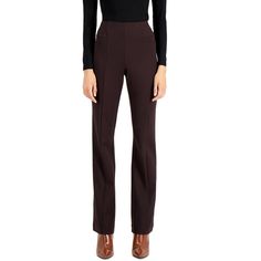 Stretchy And Supportive Pont-Knit Fabric Pairs With A Flattering High Rise On These Pull-On Pants From Inc International Concepts. Approx. Inseam: 33" High Rise; Curvy Fit Through Hips And Thighs; Bootcut Leg Pull-On Style Rayon/Nylon/Spandex Machine Washable Imported Chic Pull-on Dress Pants For Fall, Chic Fall Dress Pants With Pull-on Style, Stretch Brown Full-length Dress Pants, Brown Stretch Dress Pants For Fall, Elegant Wide Leg Pants With Pull-on Style For Fall, Elegant Stretch Dress Pants For Winter, Stretch Brown Wide Leg Pants For Workwear, Fall Wide Leg Elastane Pants, Fitted Wide Leg Pull-on Pants For Workwear