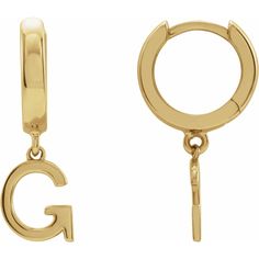 Specifications Weight: 0.7898 DWT (1.23 grams) Initial/Number: G Earring Back Type Included: Hinged Earring Type: Hoop Earring Dimensions: 20.95x7.2 mm Material: Gold Surface Finish: Polished Design Element: Initial G Earring Post Type: Ear Wire Initial G, Taurus And Scorpio, Rose Gold Initial, Huggie Earring, Initial Earrings, Dangle Hoop Earrings, Gold Jewelry Earrings, Earring Post, Authentic Jewelry