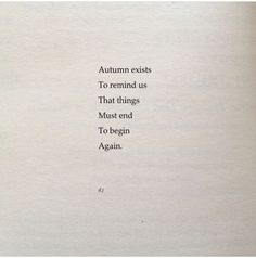 an open book with the words autumn exits to remind us that things must end to begin again