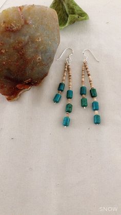 "* Two Hanging Turquoise Stones * Natural Nevada Turquoise *Handmade Item * 925 Sterling Silver *Two Dangle drop Earrings * Length:2,5\" *Free gift box *Free shipping in USA *Ready to ship *Thank you for looking and check out more items in my Etsy shop for more great items and deals! *Https://www.etsy.come/shop/abq925" Artisan Turquoise Beaded Earrings, Artisan Turquoise Beaded Earrings With Ear Wire, Handmade Turquoise Artisan Beaded Earrings, Handmade Artisan Turquoise Beaded Earrings, Artisan Handmade Turquoise Beaded Earrings, Artisan Turquoise Beaded Dangling Earrings, Earthy Turquoise Dangle Earrings, Earthy Turquoise Dangle Jewelry, Turquoise Bead Earrings