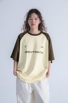 Mentmate cotton short sleeve shirt, rib knit crewneck/hem/cuffs, raglan sleeves, graphic logo printed at chest. Composition - Cotton (260g) Sizing: US/EU Regular Fit Female Model: 167cm/48kg 5'6/106lbs wearing size XL Male Model: 183cm/62kg 6'0/137lbs wearing size XL Raglan Tee Outfit, Number Graphic, Fit Female, Graphic Logo, Studio Shoot, Raglan Tee, Tee Outfit, Female Model, Knit Crewneck