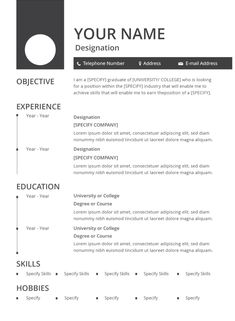 a professional resume template for students with no work on the job and no experience in writing